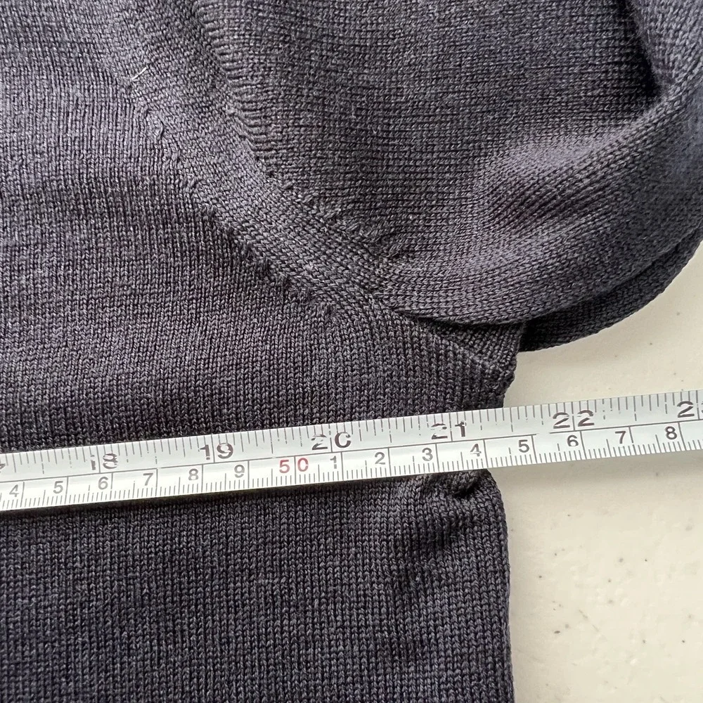 Banana Republic Mens Merino Wool Sweater Sz‎ M Navy Blue Knit V Neck Long Sleeve